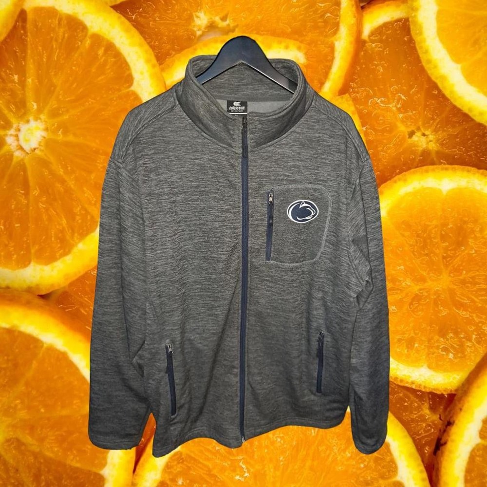 Colosseum Gray Marled Full Zip Penn State Lightweight Jacket‎ Size XL